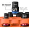 imageKlein Tools 33808 GrabAndGo Impact Socket Set SAE 7Piece Set with Sleeve Carabiner and 38Inch Drive ColorCoded 14 516 38 716 12 and 916Inch Sockets