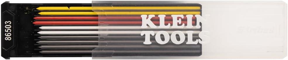 imageKlein Tools 86503 Skribes 28 mm Mechanical Carpenter Pencil Lead Refills Assorted Color Leads for Woodworking and Construction 10Piece