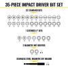 imageKlein Tools 33800 Impact Driver Bit Set 35Piece S2 Steel with Phillips Slotted Square TORX Bits and Magnetic Nut Drivers in MODbox Case