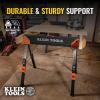 imageKlein Tools 66188 Folding Saw Horse 2x4 Support Arms 26Inch to 32Inch Adjustable Height Heavy Duty Jobsite Table 1Pack