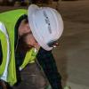 imageKlein Tools 80168 FullBrim Hard Hat Set Class C Vented White Hard Hat with Rechargeable WideBeam Headlamp and Lithiumion Battery 3Piece