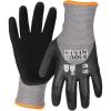 imageKlein Tools Winter Work Gloves Knit Dipped ANSI A4 CutResistant Sandy Latex Coated FleeceLined Touchscreen CapableLarge