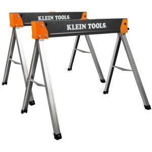 imageKlein Tools 66187 Folding Saw Horse Heavy Duty Legs Metal Saw Horse for Woodworking Carpenters Contractors 2Pack