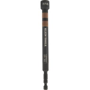 imageKlein Tools 716PNDHC 716Inch Magnetic ColorCoded Power Nut Driver SAE ImpactRated Hollow Nut Driver with 5Inch Extended Reach Shaft