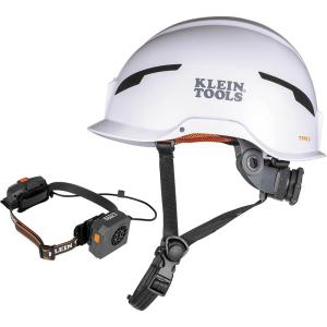 imageKlein Tools 80173 Safety Helmet Set Type2 Class E NonVented Safety Helmet Rechargeable Portable Cooling Turbo Fan with Lithiumion Battery 3Piece
