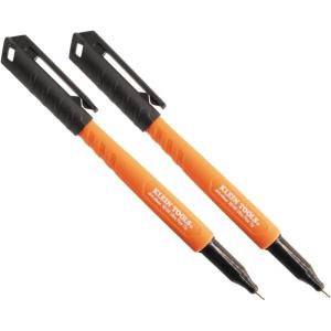 imageKlein Tools 861002 Skribes Permanent Markers Ultra Fine Tip ProfessionalGrade Ink Jobsite Marker for Wet Dry and Oily Surfaces Black 2Pack