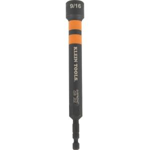 imageKlein Tools 916PNDHC 916Inch Magnetic ColorCoded Power Nut Driver SAE ImpactRated Hollow Nut Driver with 5Inch Extended Reach Shaft