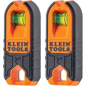 imageKlein Tools MSF1002 Magnetic Stud Finder and Level Compact Wood and Metal Detector with Bubble Vial for Accurate Markings Felt Pad Backing 2Pack